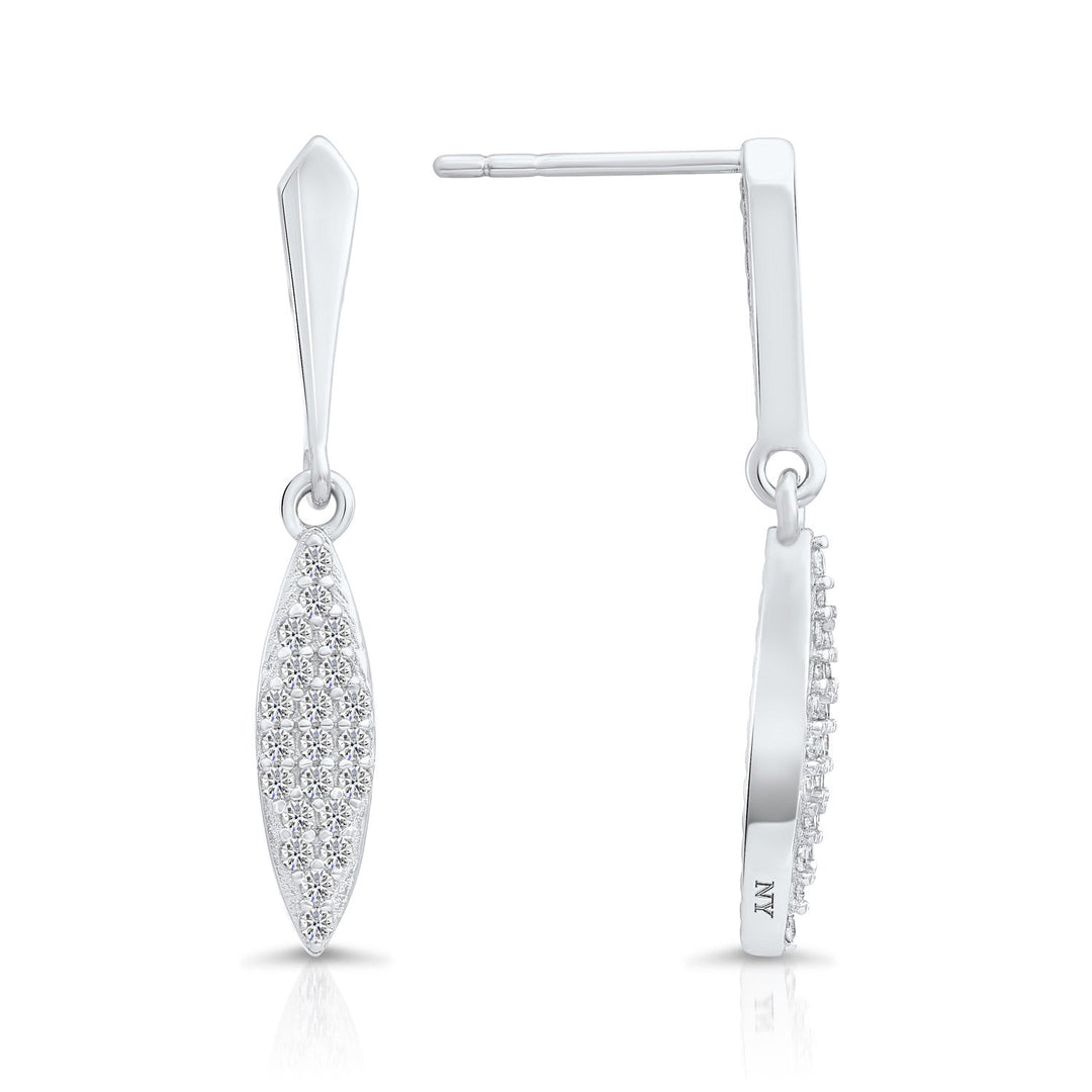 Sterling Silver Cubic Zirconia Dangle Stud Earrings NYFLE2871
