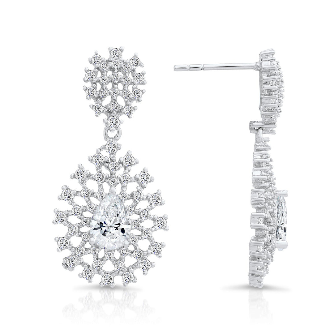 Sterling Silver & Cubic Zirconia Dangling Stud Earring NYFLE3715