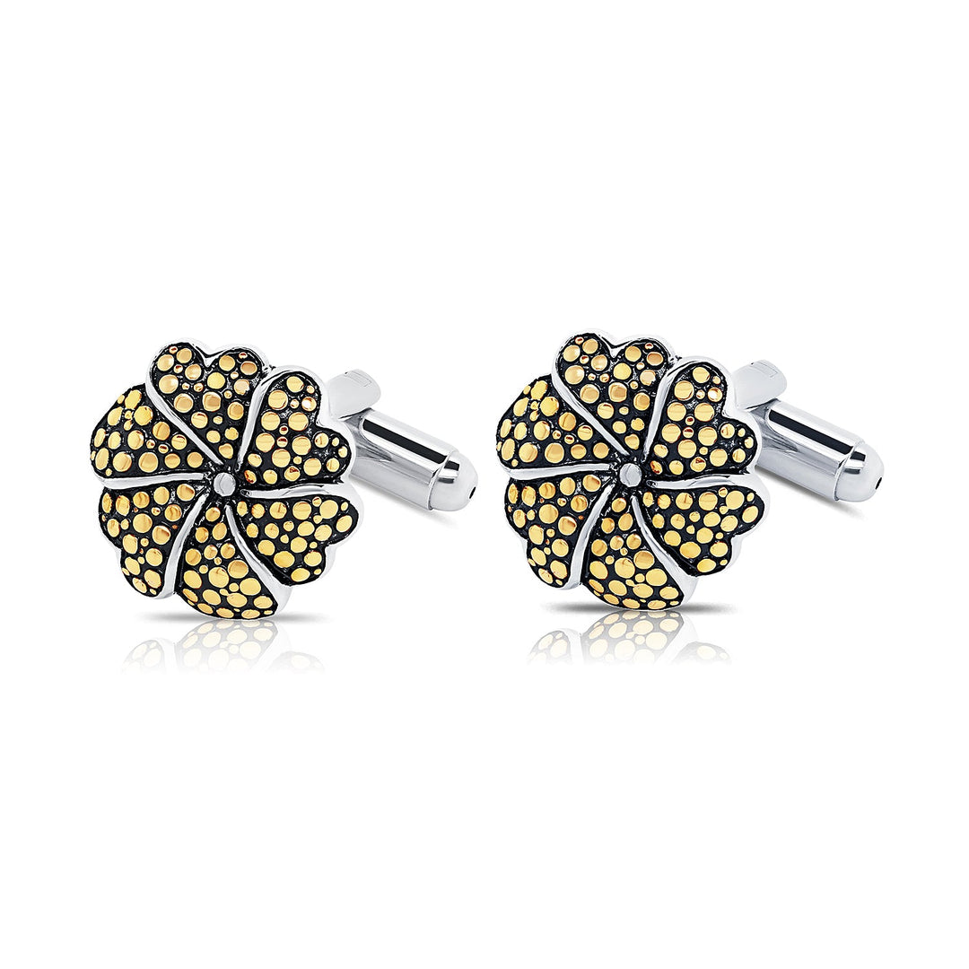 Sterling Silver Flower Cuff links