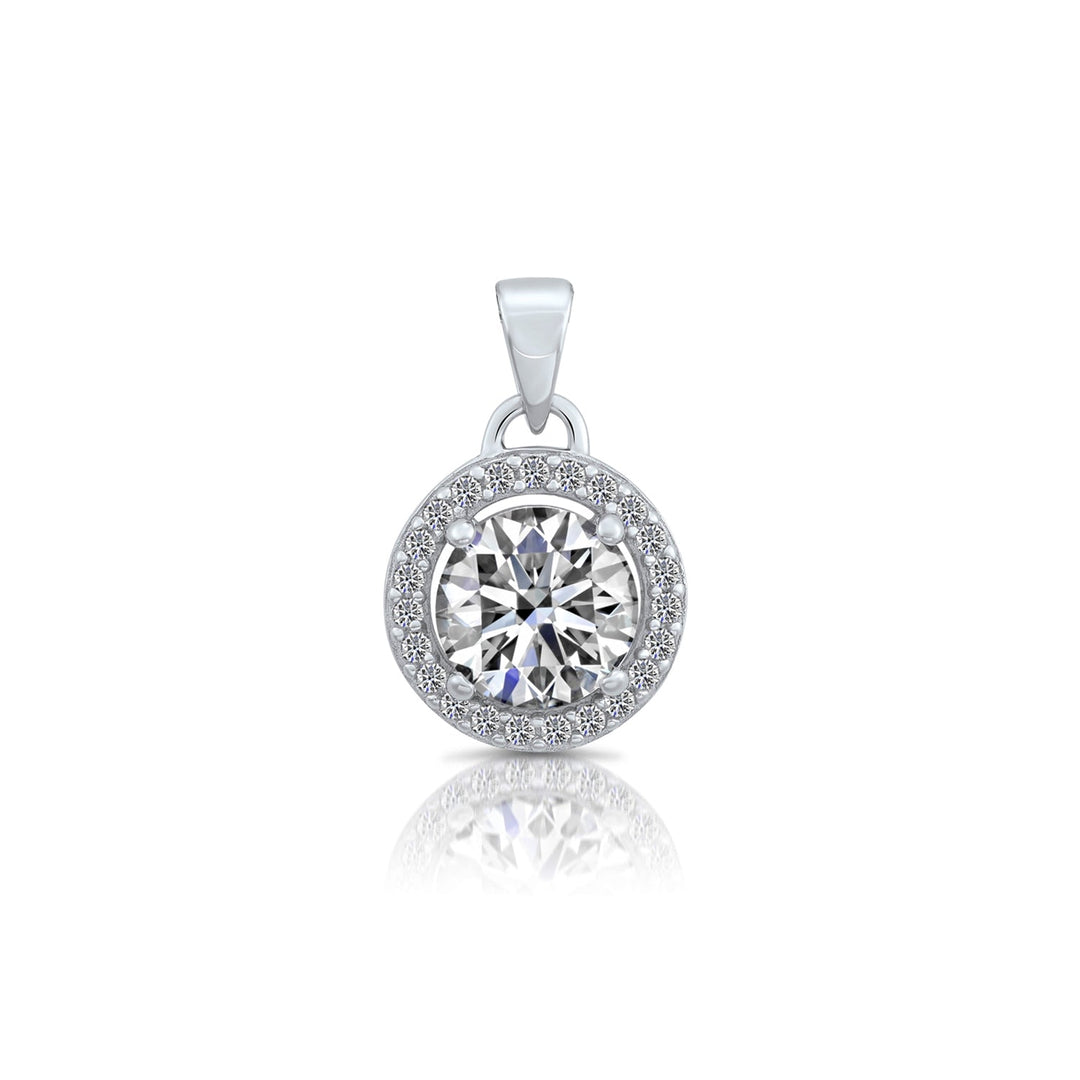 Sterling Silver Round Cubic Zirconia Pendant