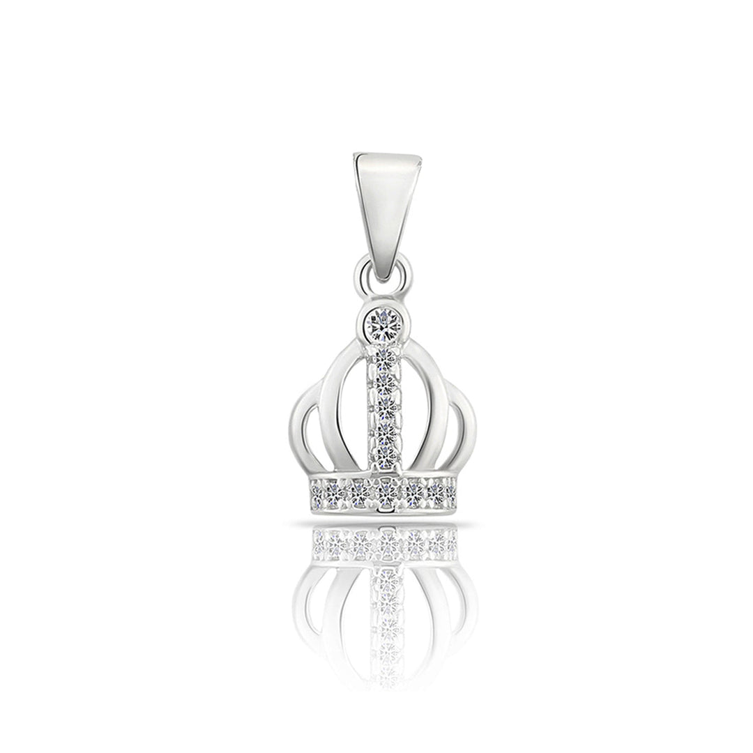 Sterling Silver Crown Cubic Zirconia Pendant