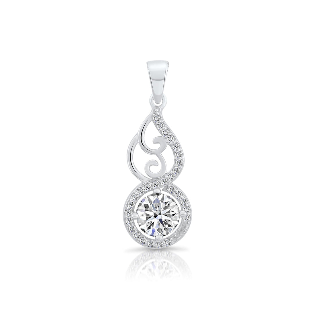 Sterling Silver Fancy Cubic Zirconia Pendant