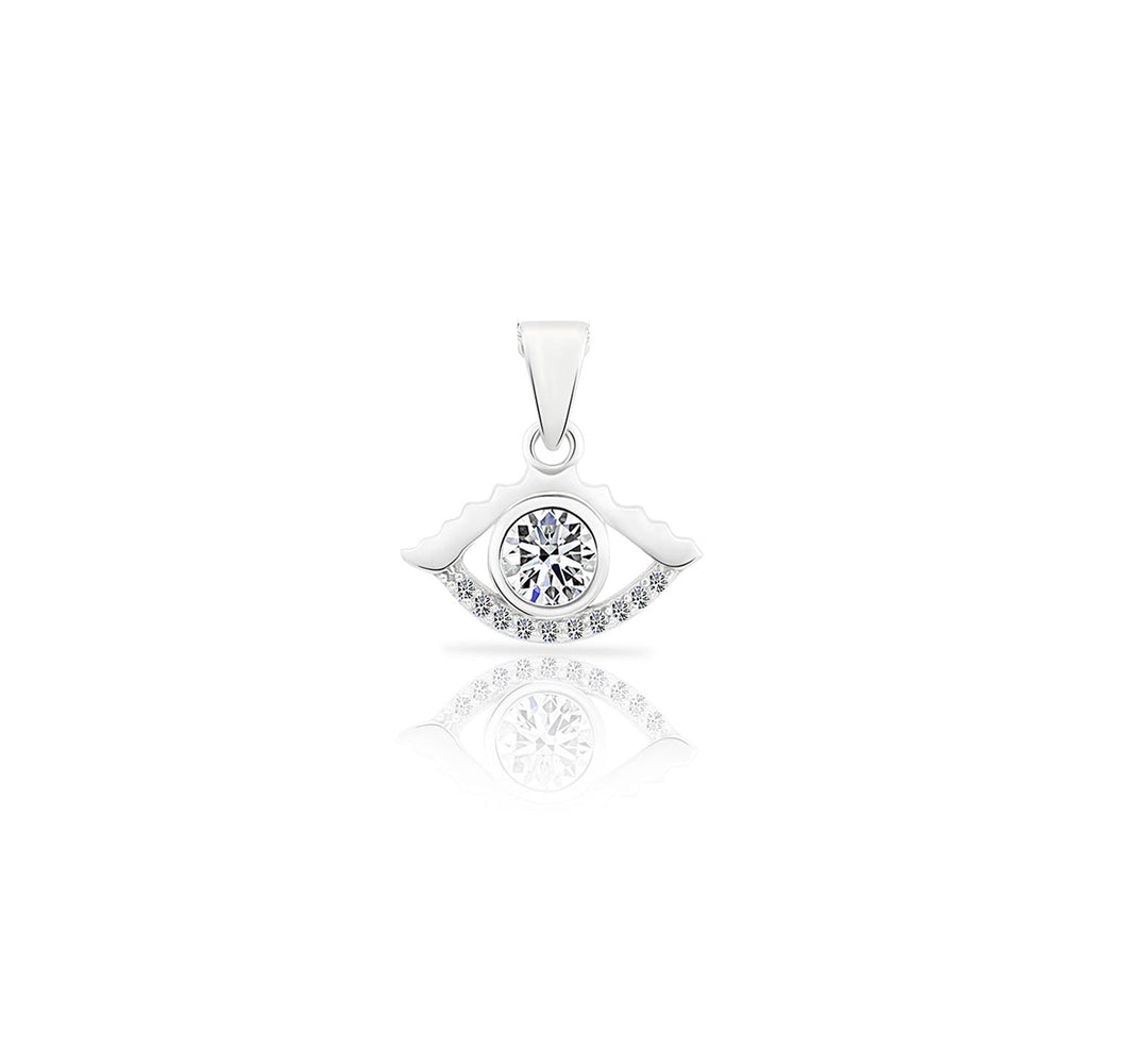 925 Sterling Silver Evil Eye Cubic Zirconia Pendant