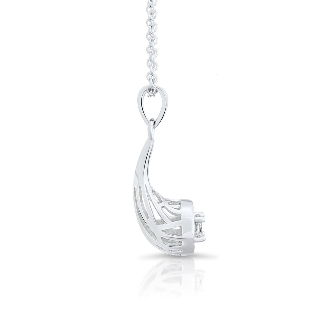 Sterling Silver Horn Style Cubic Zirconia Pendant