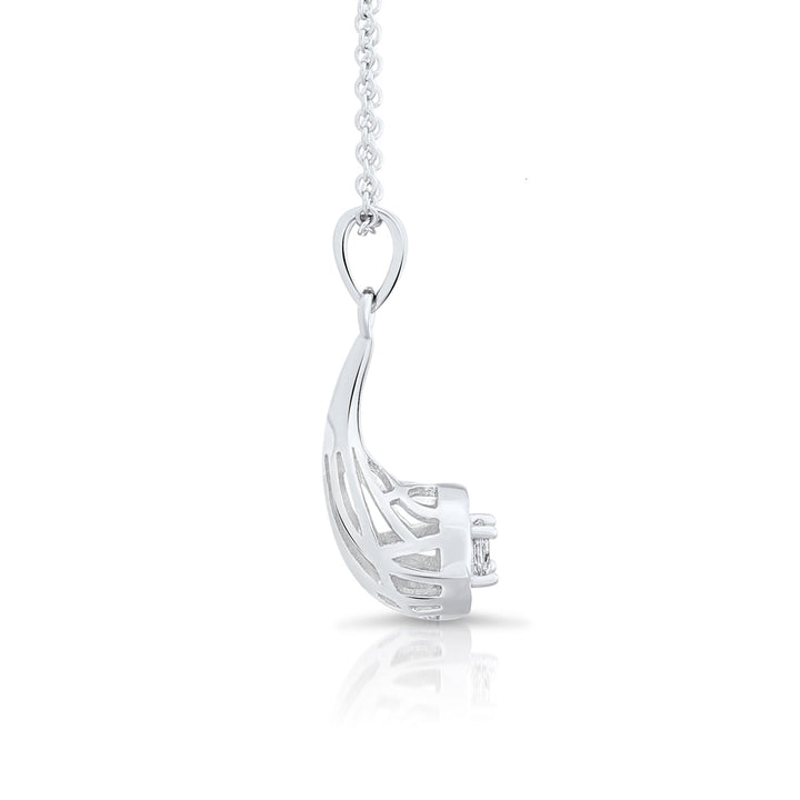 Sterling Silver Horn Style Cubic Zirconia Pendant