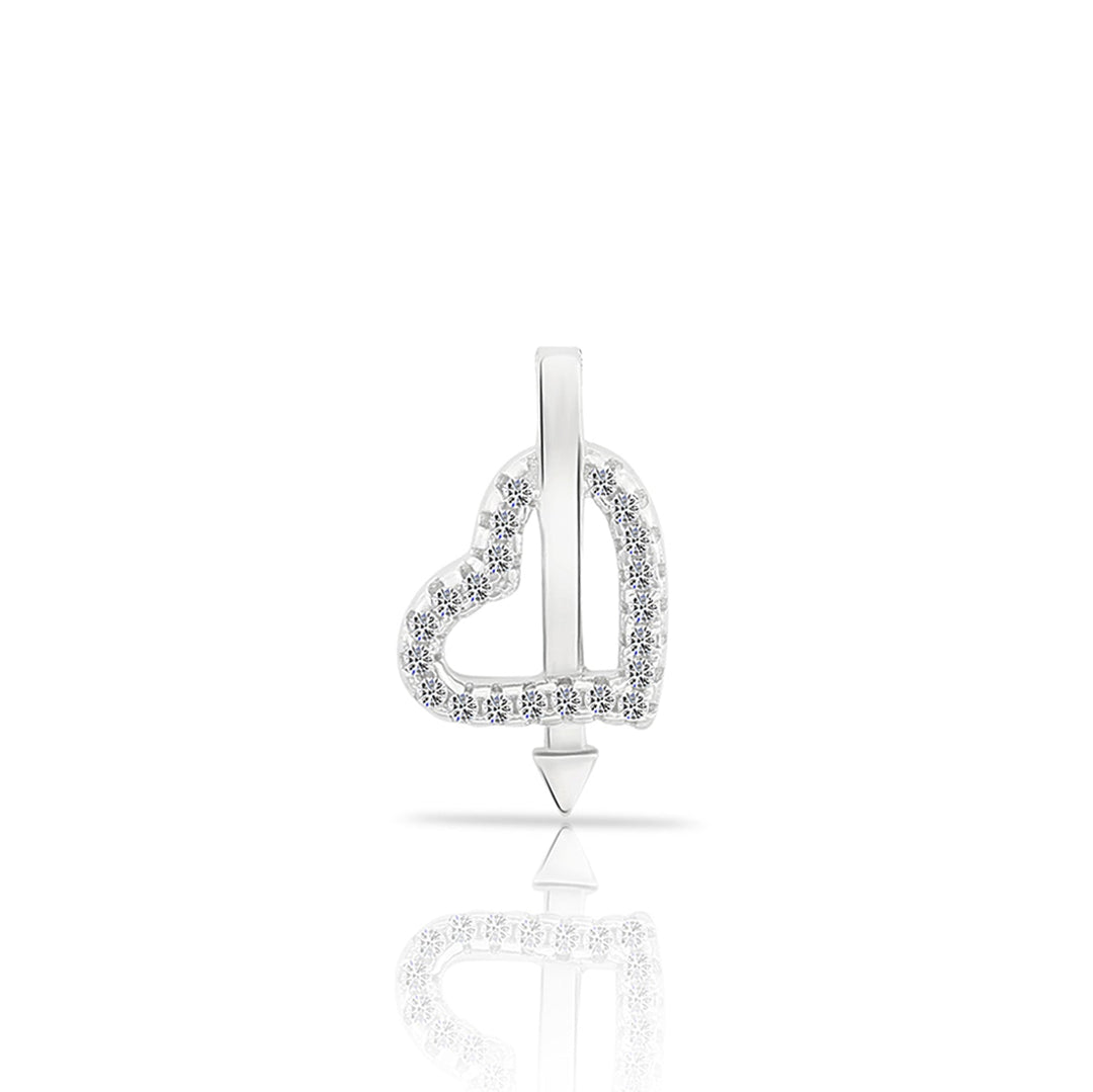 Sterling Silver Heart n' Arrow Cubic Zirconia Pendant