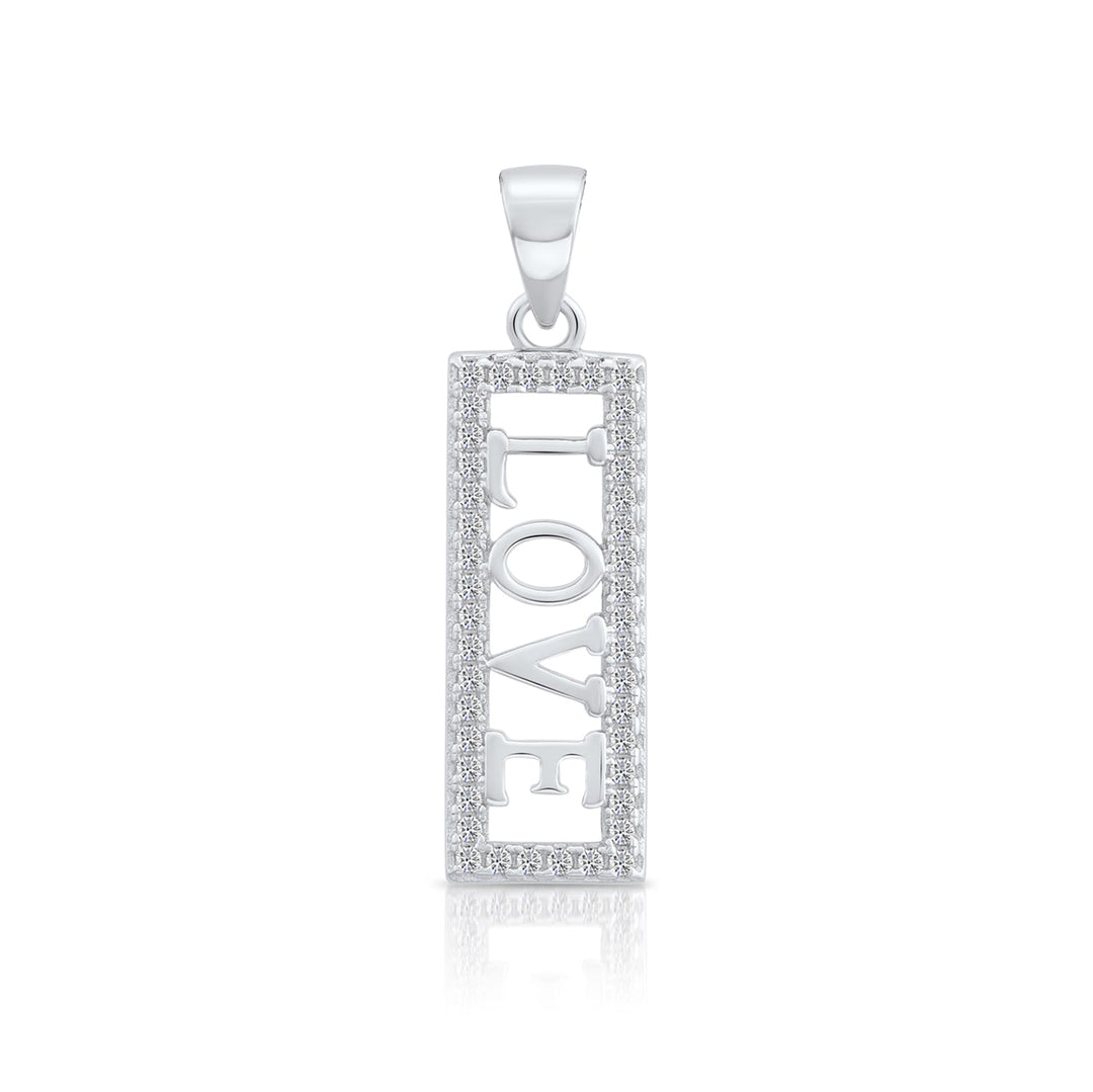 Sterling Silver Love Cubic Zirconia Pendant