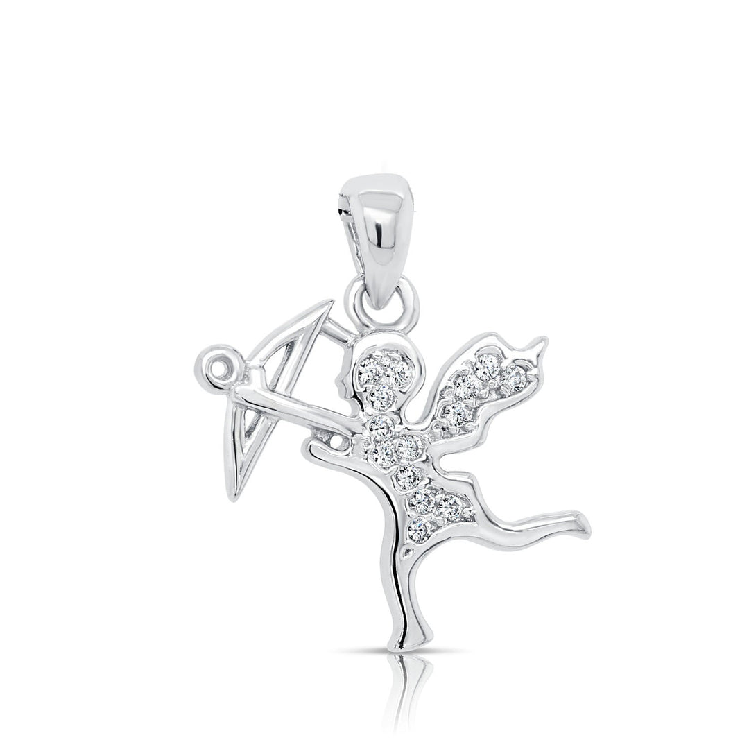 Sterling Silver Cupid Cubic Zirconia Pendant