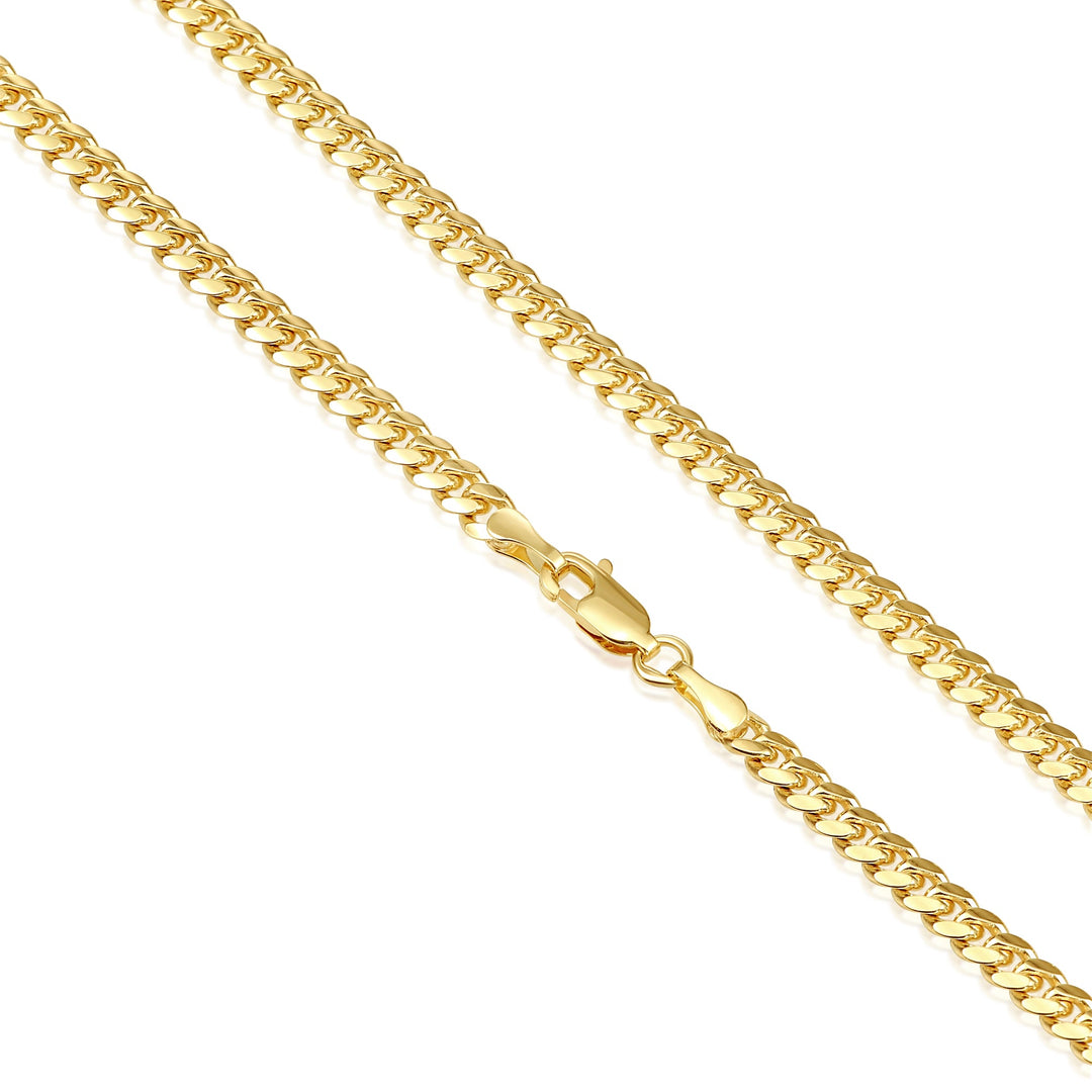 14K Yellow Gold Cuban Link Chain and Bracelet