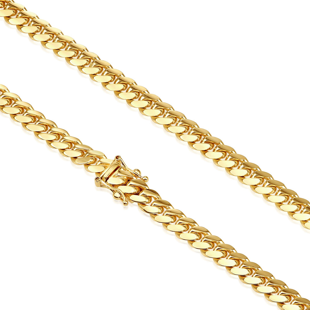 14K Solid Yellow Gold Miami Cuban Link Chain - 6 MM