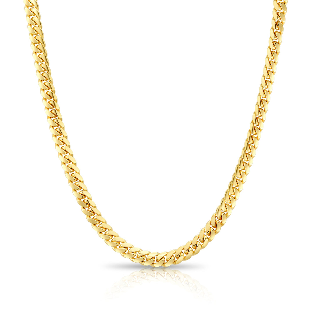 14K Yellow Gold Cuban Link Chain and Bracelet