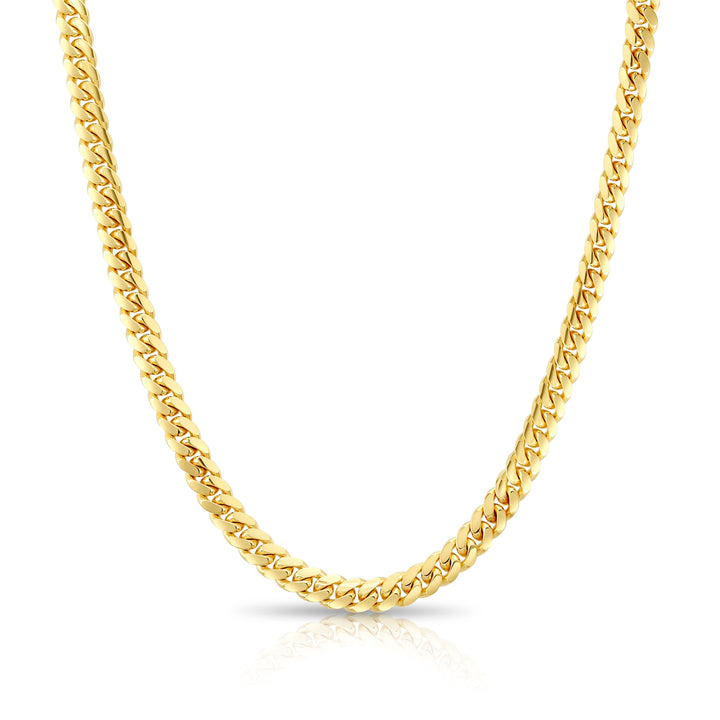 14K Solid Yellow Gold Miami Cuban Link Chain - 6 MM