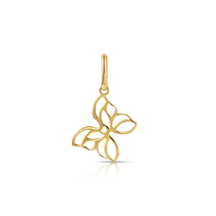 GP5000 14K Yellow Gold Butterfly Pendant Necklace