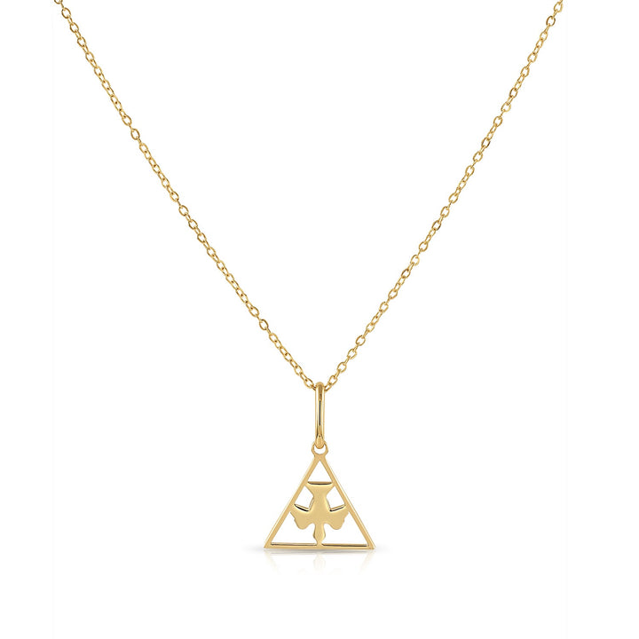 14K Yellow Gold Holy Spirit Dove Pendant Necklace