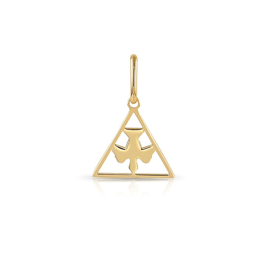 14K Yellow Gold Holy Spirit Dove Pendant Necklace