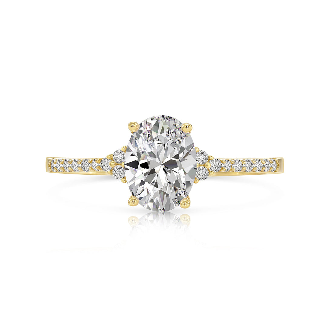 14k Gold Solitaire Oval Cut Cubic Zirconia Engagement Ring