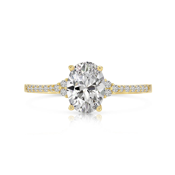14k Gold Solitaire Oval Cut Cubic Zirconia Engagement Ring