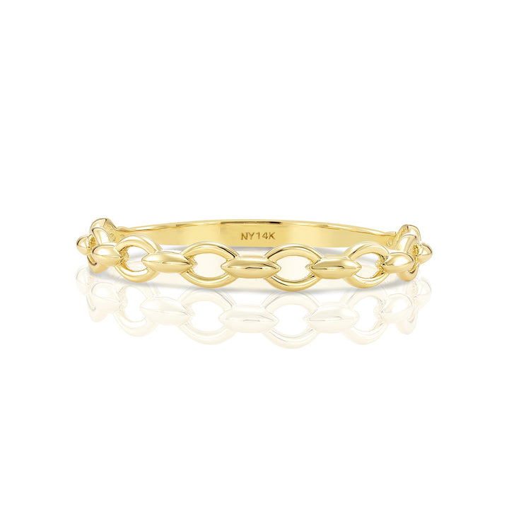14k Solid Gold Stackable Chain Link Ring