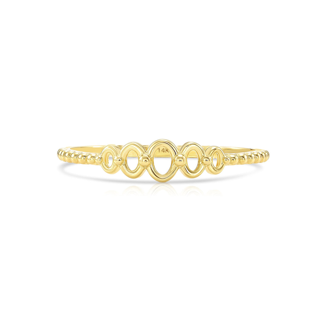 14k Yellow Gold Oval Link Stackable Ring