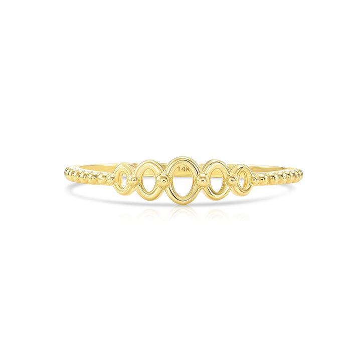 14k Yellow Gold Oval Link Stackable Ring