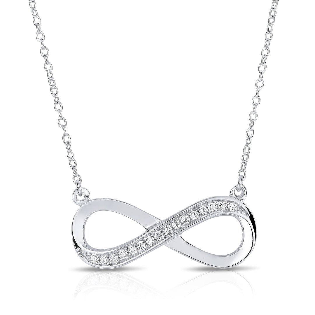 925 Sterling Silver Infinity Adjustable Pendant Necklace