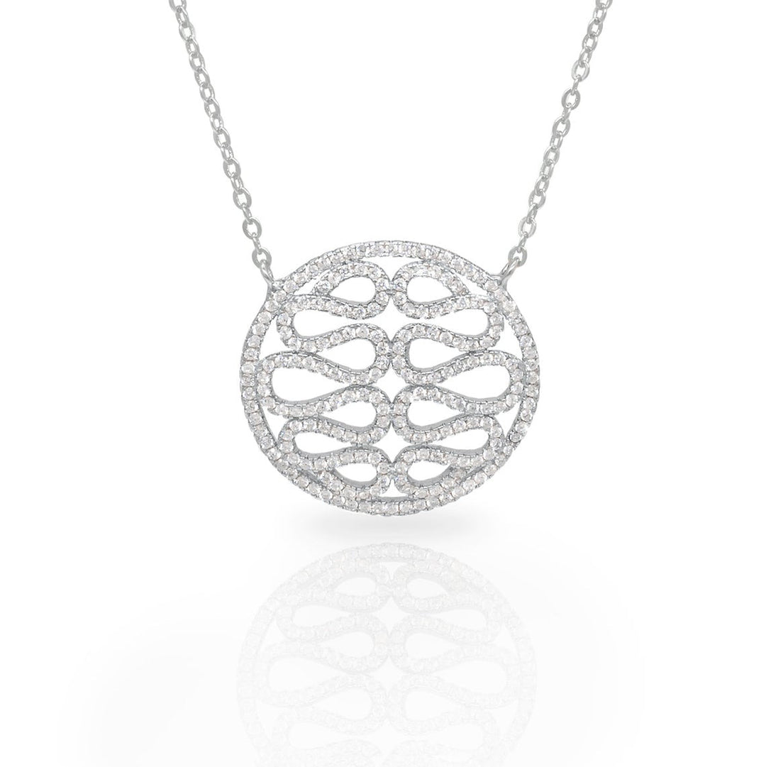 925 Sterling Silver Medallion Adjustable Pendant Necklace