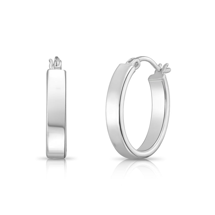 Sterling Silver Oval Hoop Earrings