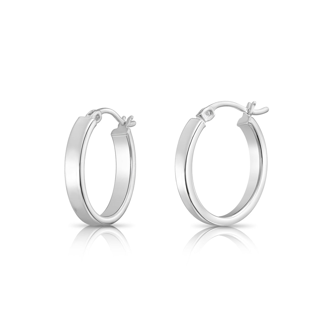 Sterling Silver Oval Hoop Earrings