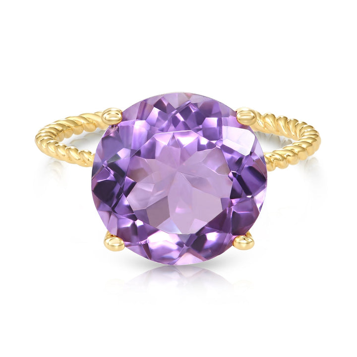 14k Gold Amethyst Semi-precious Gemstone Ring