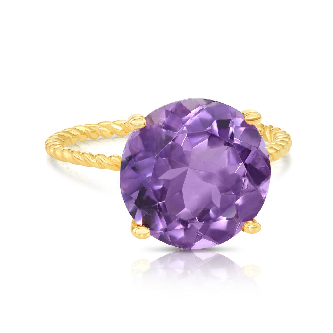 14k Gold Amethyst Semi-precious Gemstone Ring