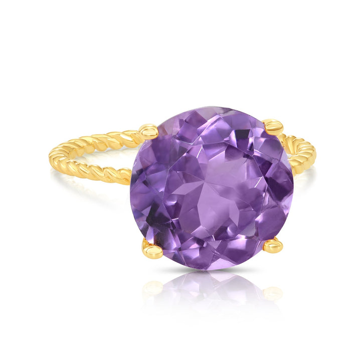 14k Gold Amethyst Semi-precious Gemstone Ring