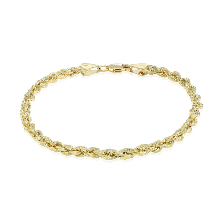 Lightweight 14K Yellow Gold Rope Chain and Bracelet