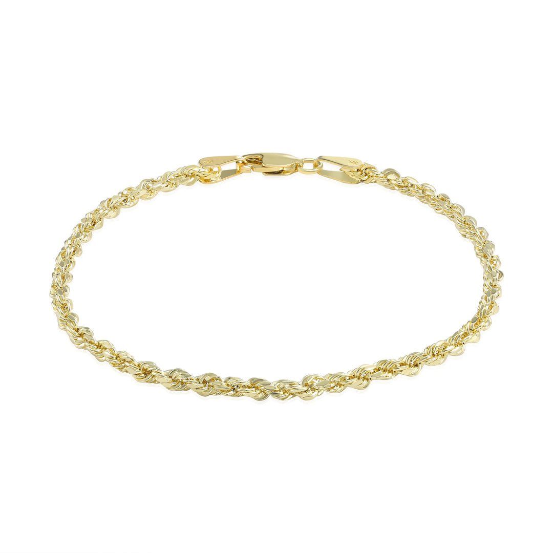 10K Yellow Gold Rope Chain and Bracelet