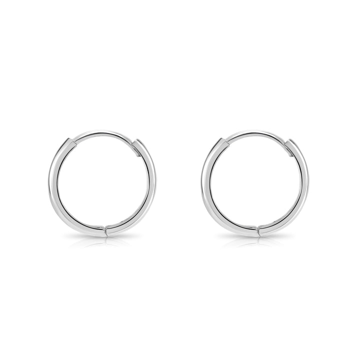 925 Sterling Silver Classic Wide Huggie Hoops Earrings