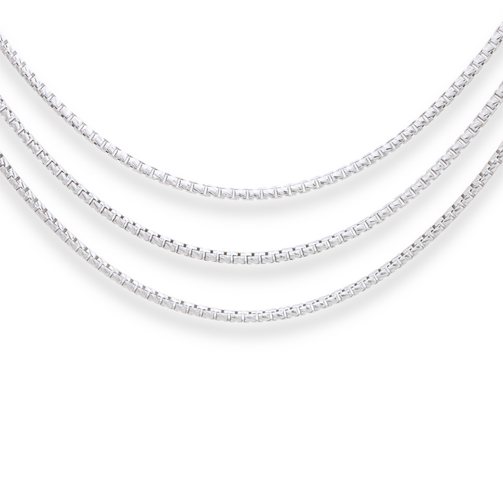 925 Sterling Silver Diamond-Cut Box Chain
