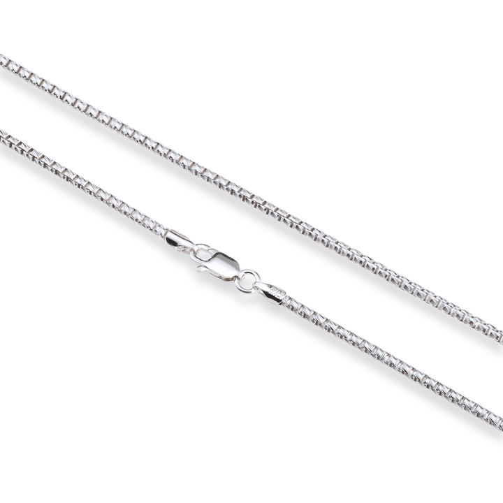 925 Sterling Silver Diamond-Cut Box Chain