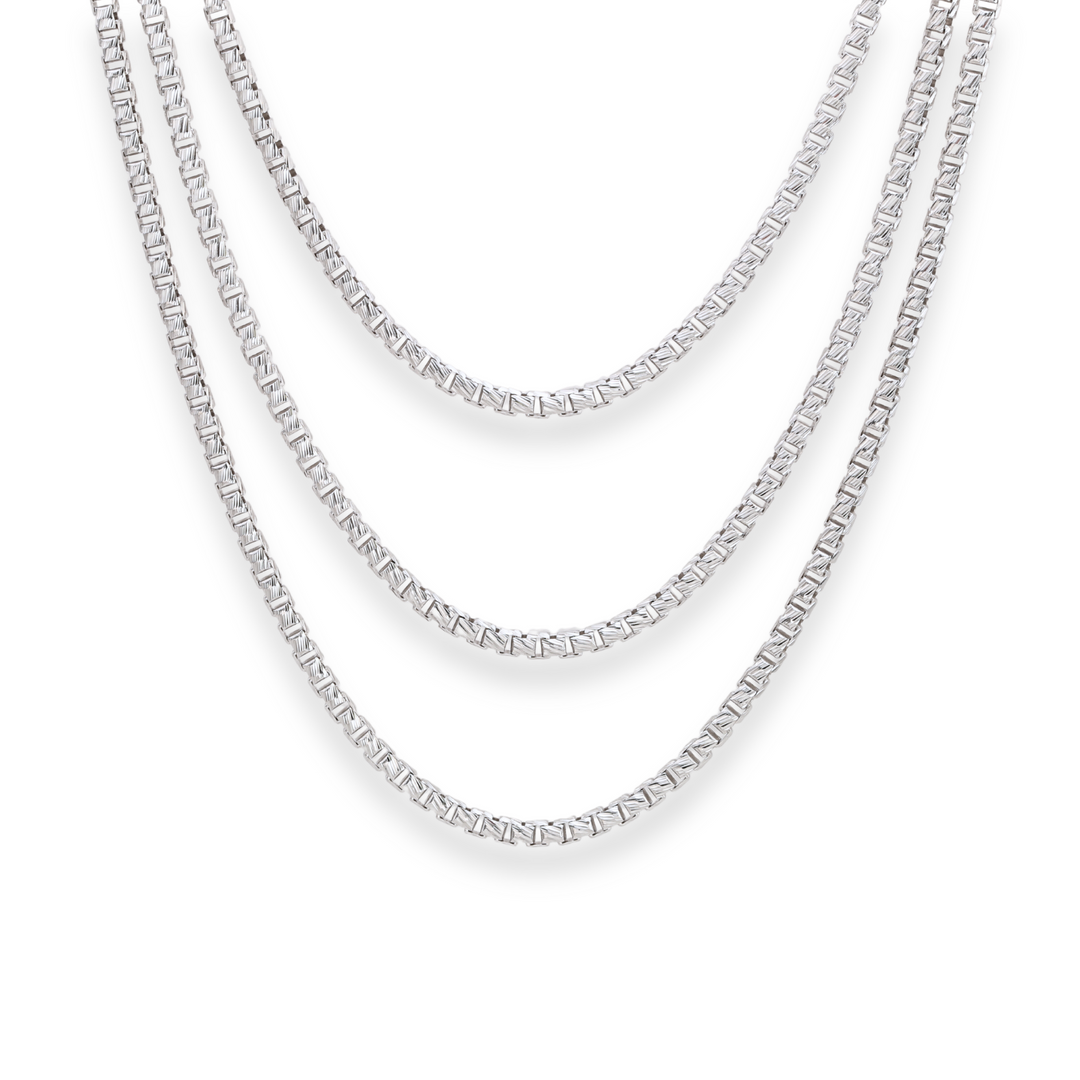 925 Sterling Silver Diamond-Cut Box Chain