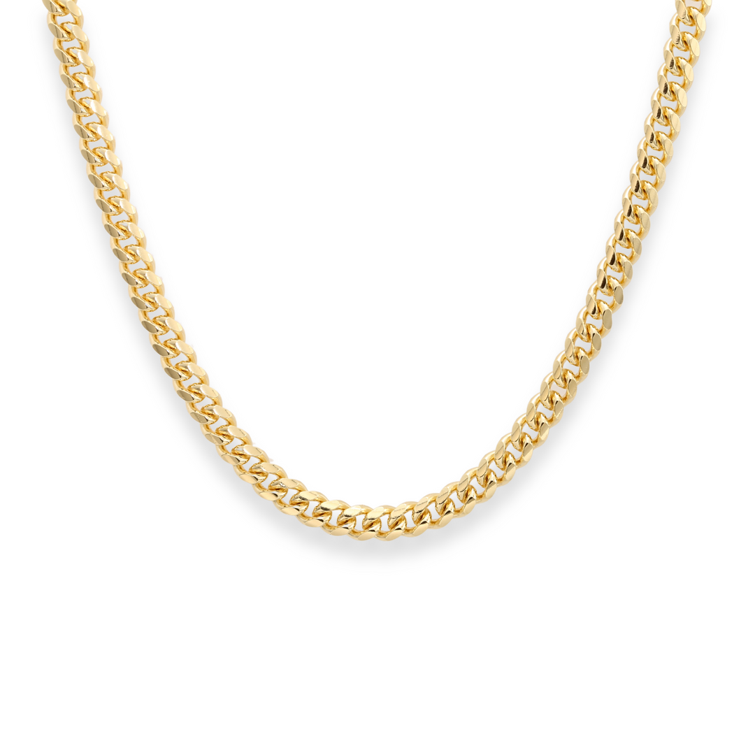 925 Sterling Silver Gold Plated Cuban Chain & Bracelet
