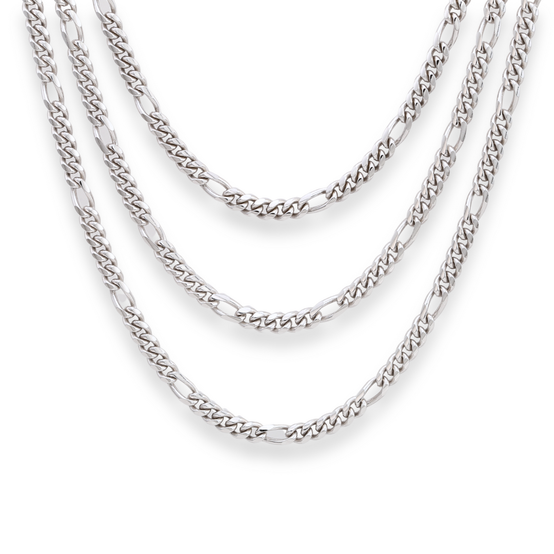 925 Sterling Silver Figaro Chain and Bracelet