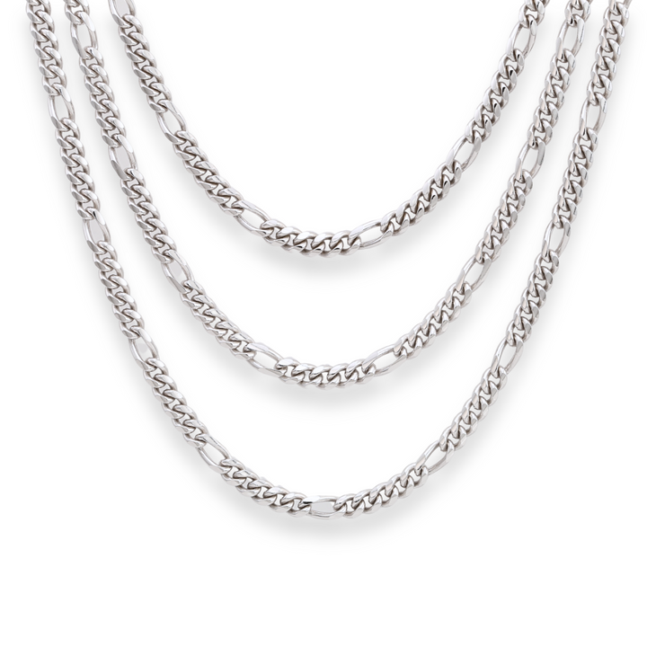 925 Sterling Silver Figaro Chain and Bracelet