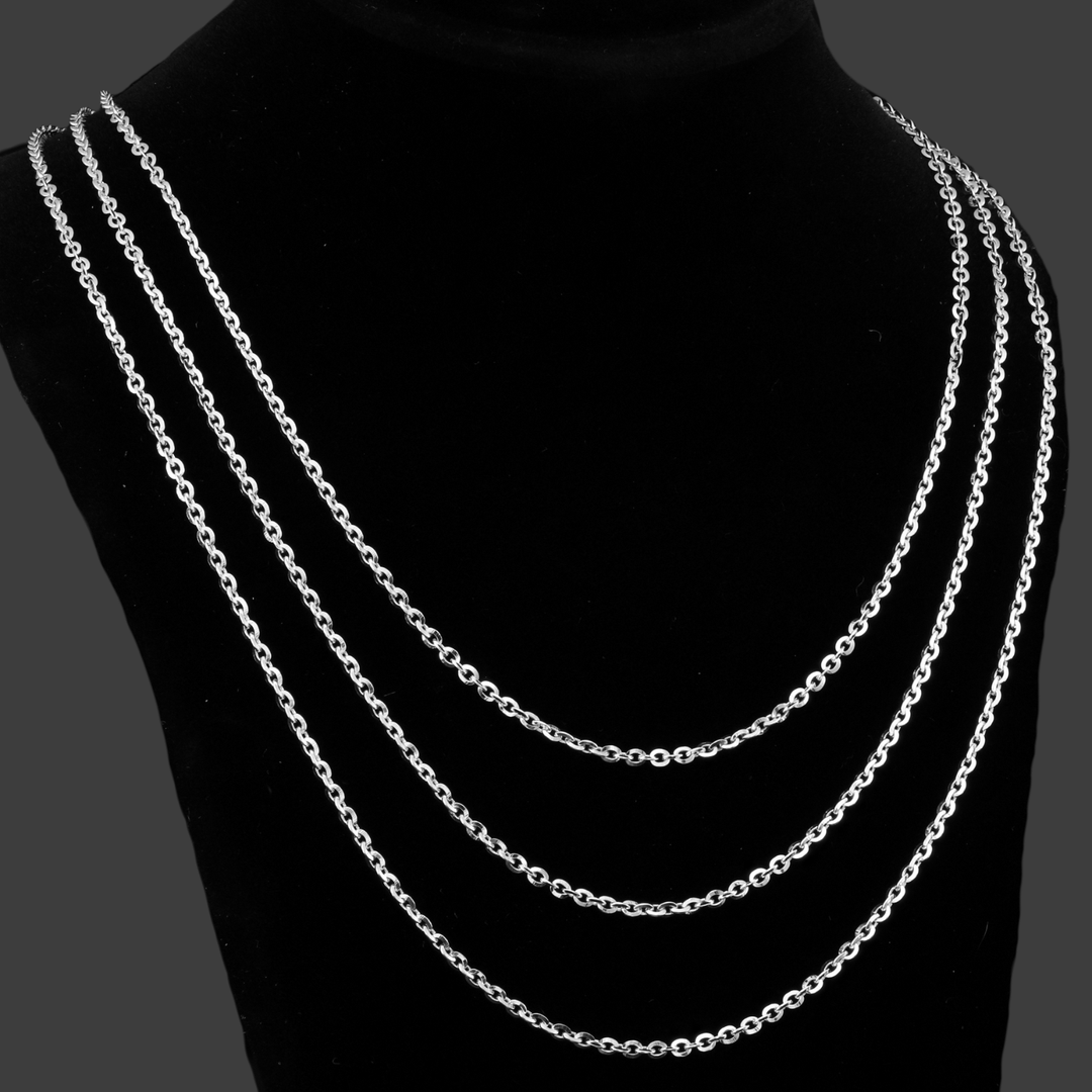 925 Brilliantina Chain - Made in Italy - Rhodium Plated Sterling Silver - LIVE SILVER PRICE