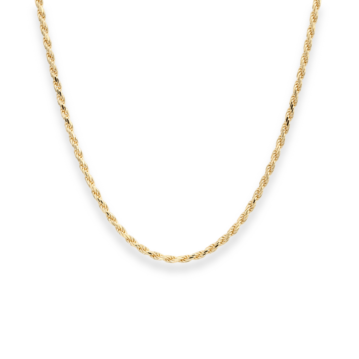 Lightweight 14K Yellow Gold Rope Chain and Bracelet