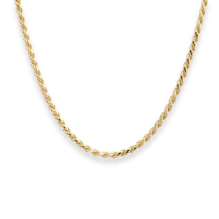 Lightweight 14K Yellow Gold Rope Chain and Bracelet