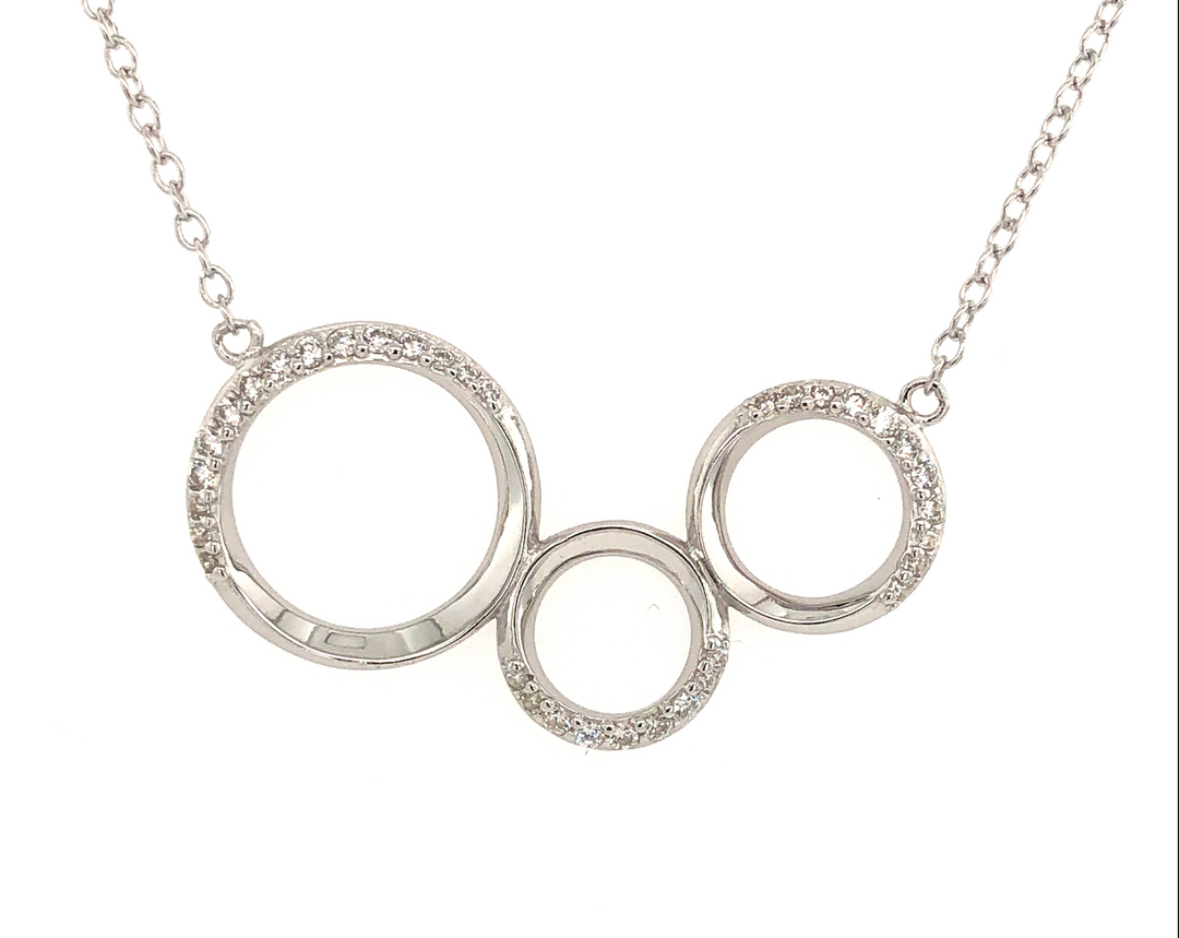 Sterling Silver Triple Circle Necklace with Adjustable Chain NYMB1500