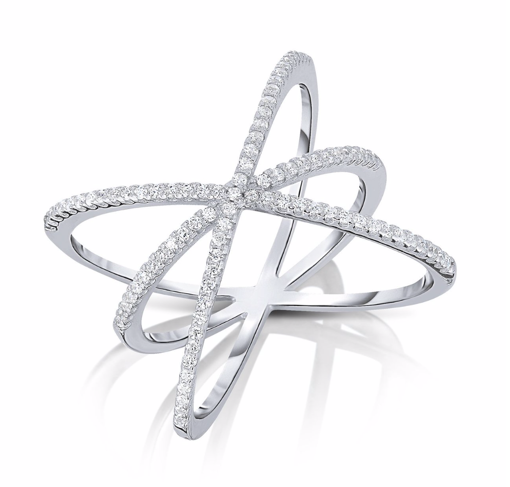 Sterling Silver Cubic Zirconia Triple-X Ring NYR1649