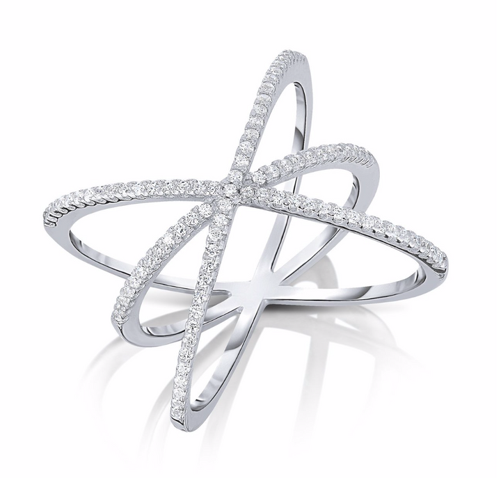Sterling Silver Cubic Zirconia Triple-X Ring NYR1649