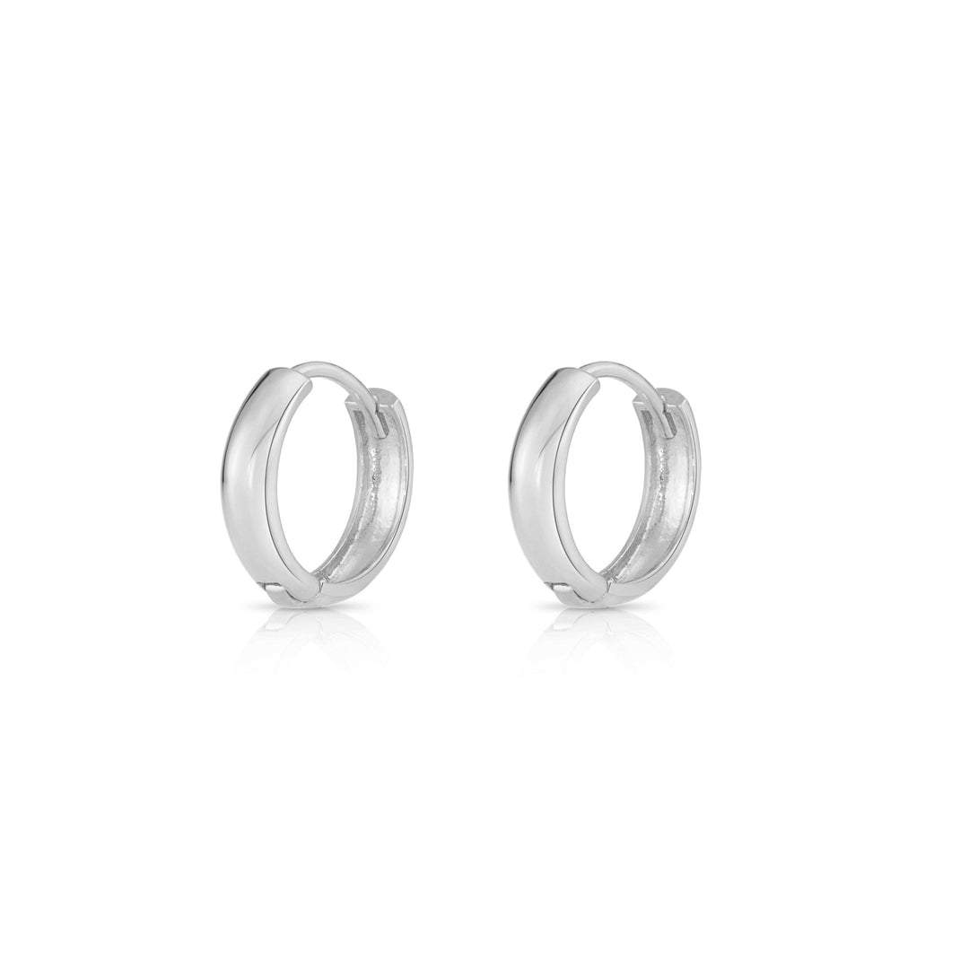 14K Solid Gold Round Huggie Hoops - 13mm