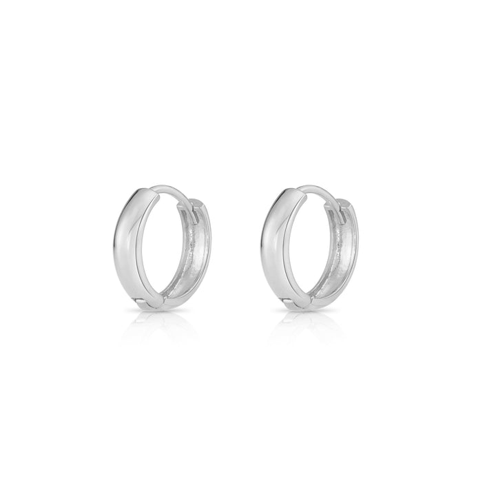 14K Solid Gold Round Huggie Hoops - 13mm