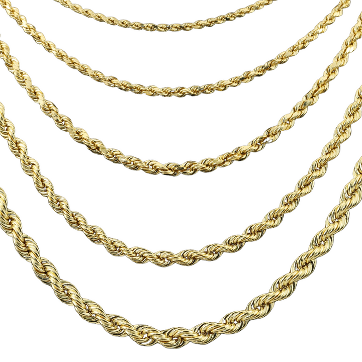 10K Yellow Gold Rope Chain and Bracelet