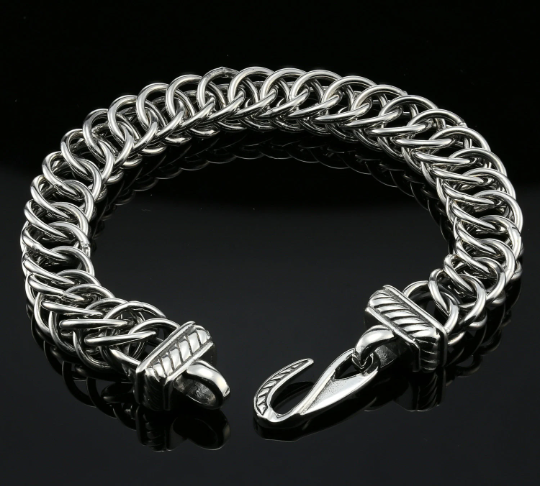 Sterling Silver Snake-Styled Byzantine